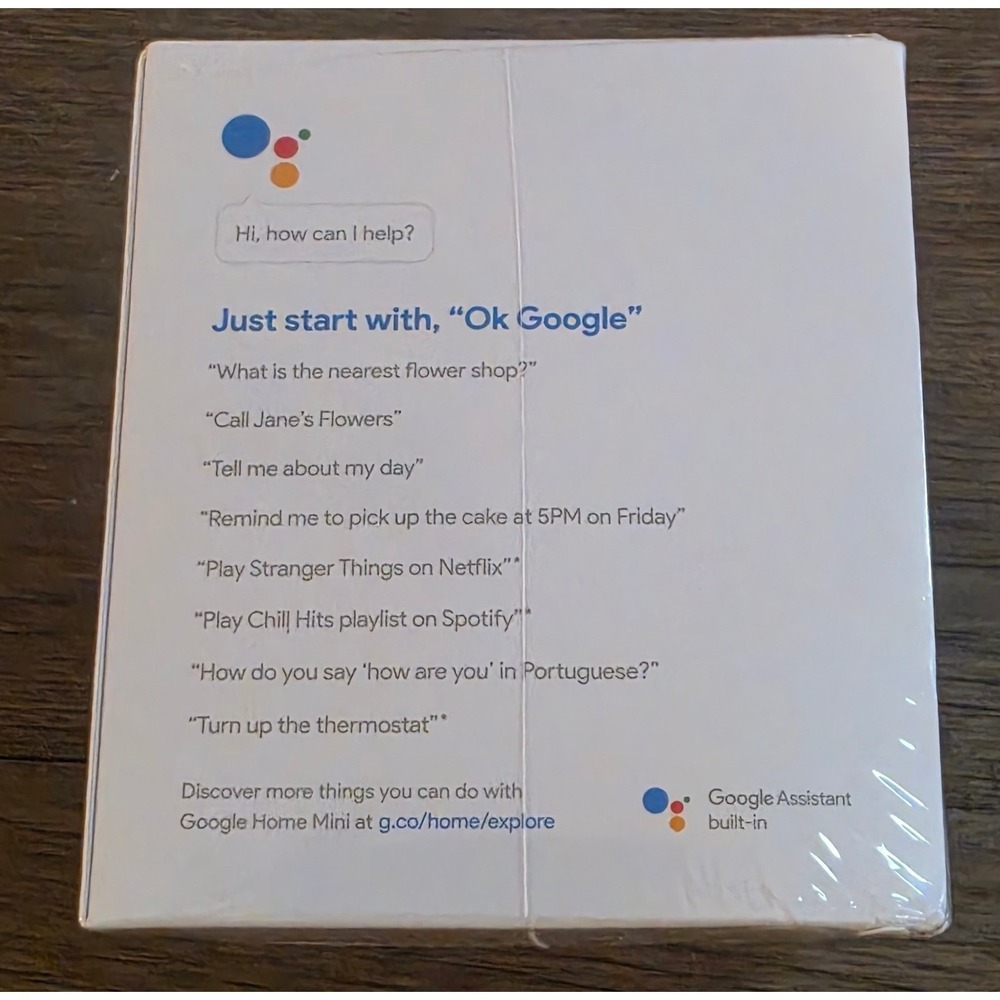 Google Home Mini Smart Speaker Charcoal GA00216-US New Sealed - Picture 5 of 6